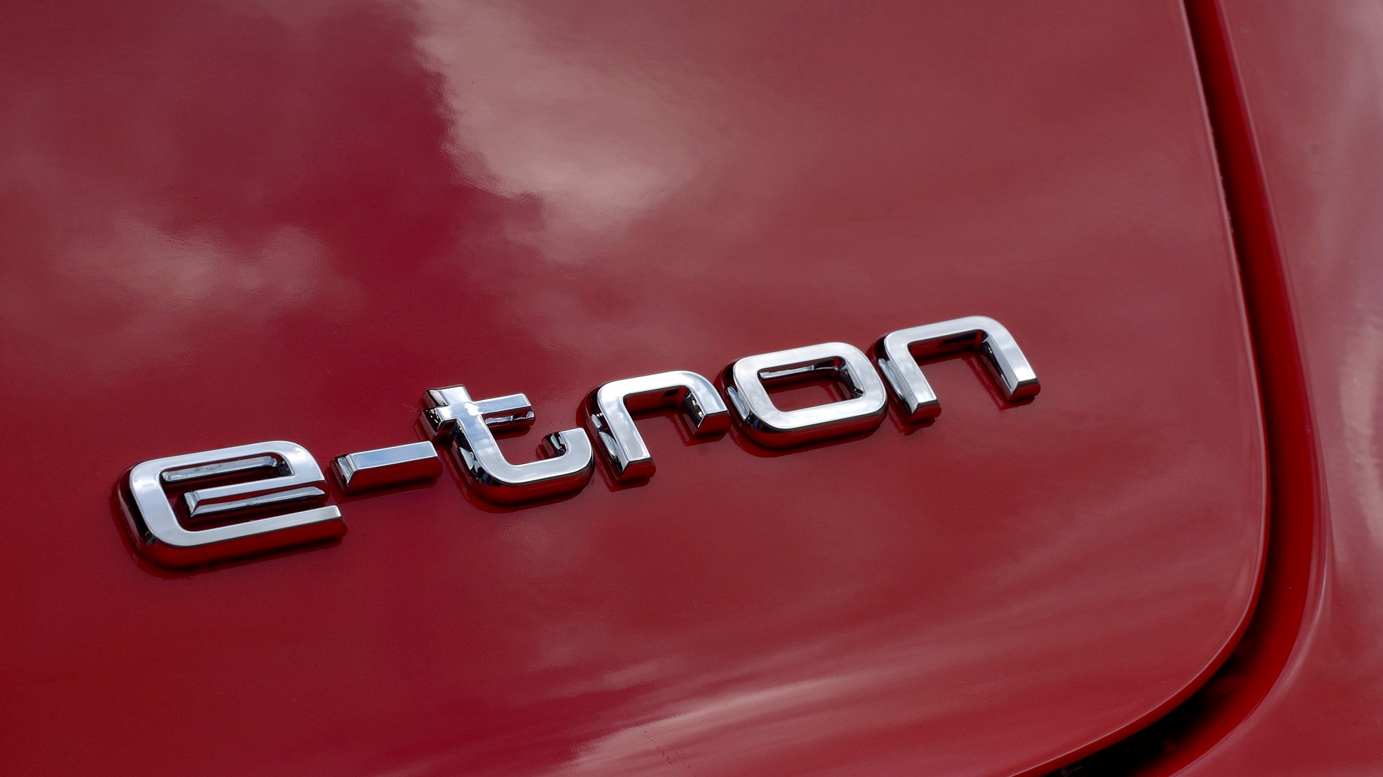 Red 2014 Audi A3 Sportback e-Tron tailgate badge