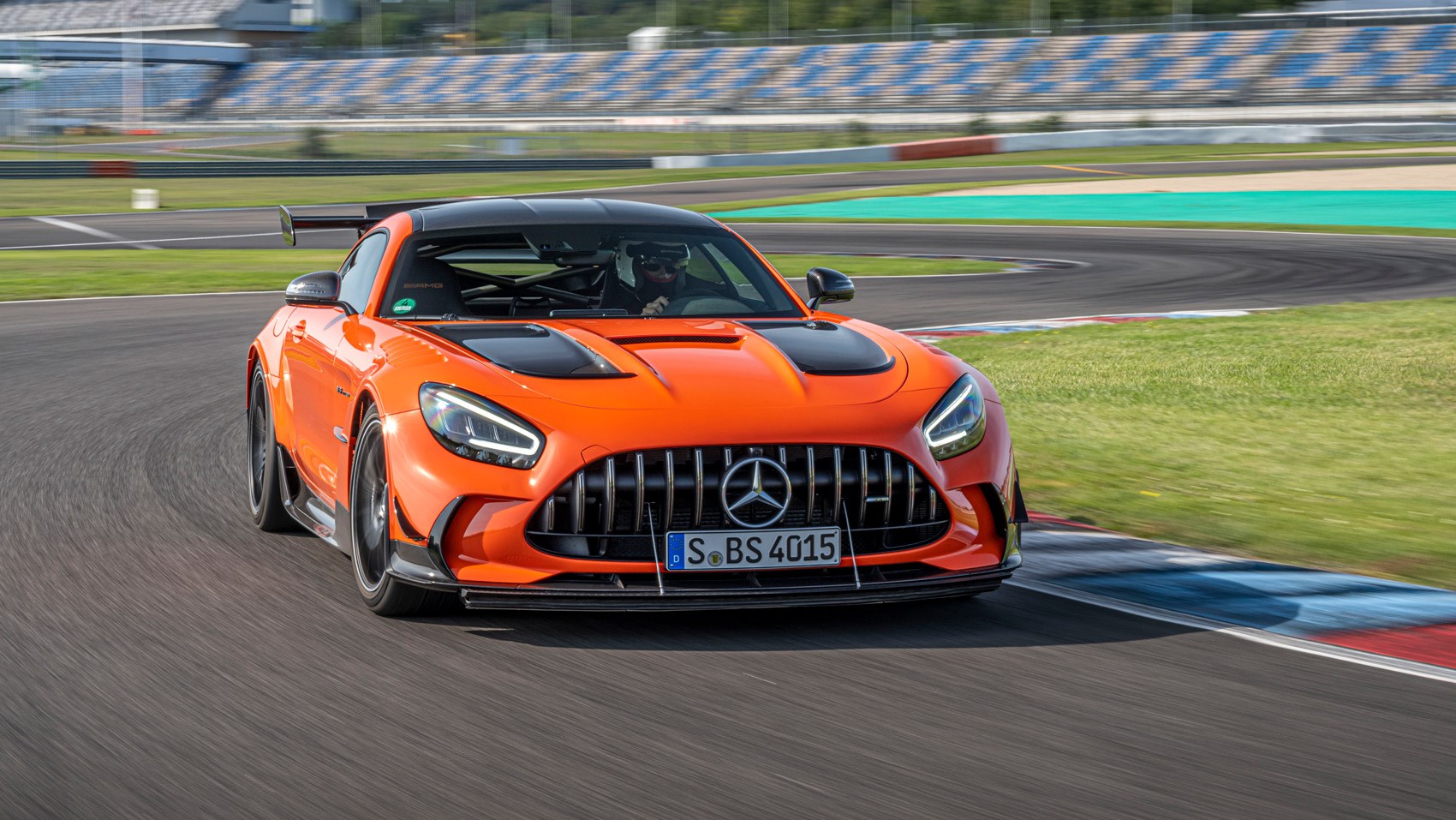 AMG black front cornering