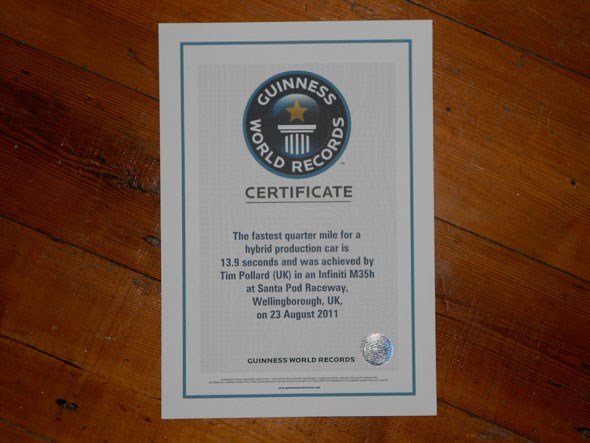 Tim Pollard's Guinness World Record. Fodder for the downstairs loo