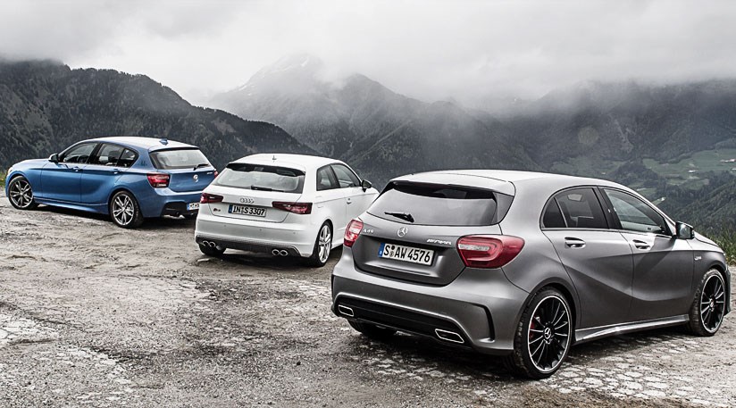 Mercedes A45 Amg Vs Audi S3 Vs Bmw M135i Car Giant Test 2013 Car Magazine