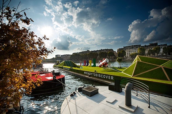Land Rover hired a boat on the Seine to showcase its new Discovery Sport