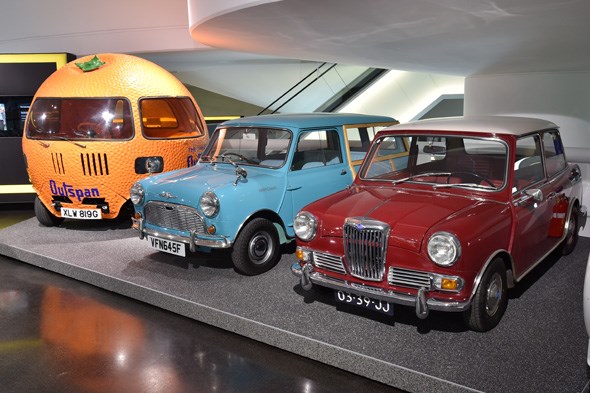 Riley Elf, Mini Traveller and Outspan orange Mini