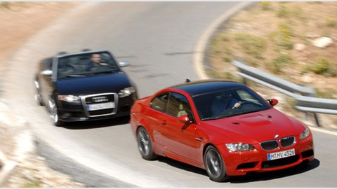 BMW M3 coupe (2007) vs Audi RS4 (2007) cabrio review | CAR Magazine