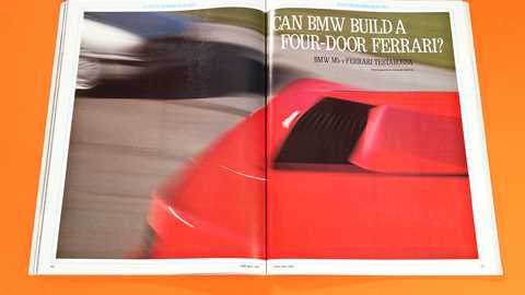 BMW M5 vs Ferrari Testarossa, CAR magazine, April 1990