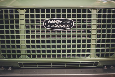 The iconic Land Rover Defender grille