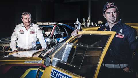 Carlos Sainz (left) and Cyril Despres, the drivers lined up for Peugeot Sport's 2015 Dakar effort