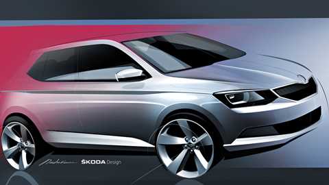 Here it is: The first sketch of the new Skoda Fabia has been revealed.