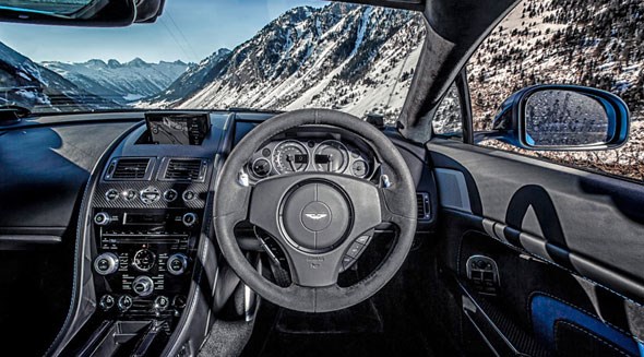 Inside the cockpit of the Aston Martin V12 Vantage S