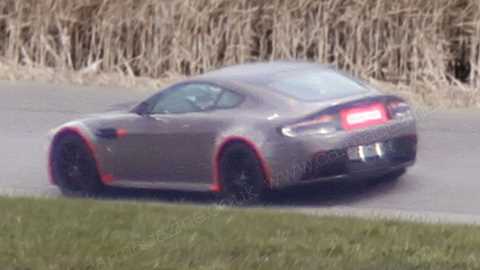 This Aston Martin V8 Vantage spied by CAR is probably testing Mercedes V8 engines