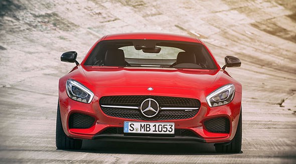 The front of the Mercedes AMG GT: you won't mistake this for anything other than a Merc