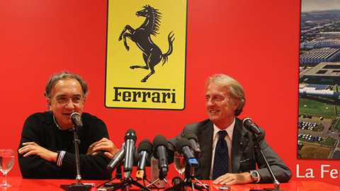 Ferrari bosses old and new: Luca di Montezemolo (right) and his successor, Sergio Marchionne