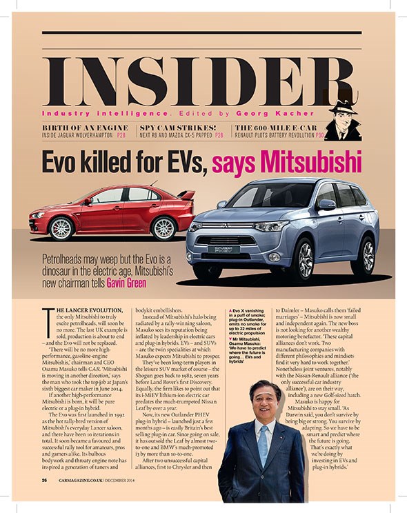 CAR magazine's famous Insider section: the full interview with Mitsubishi CEO Osamu Masuko