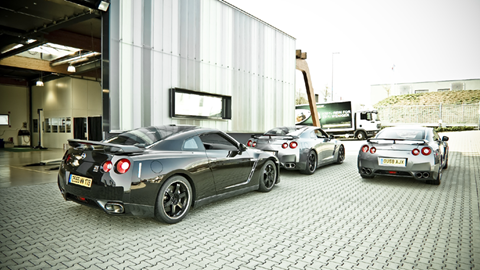 Our GT-R for the week meets two Spec V GT-Rs at Nissan's Nurburgring base
