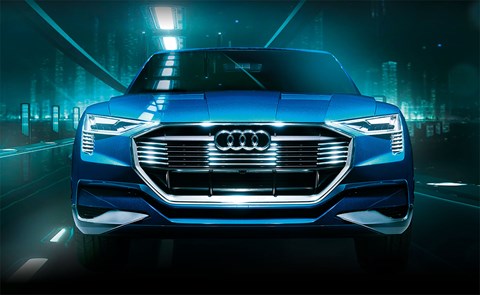 Five horizontal chrome grille bars will mark out all future electric Audis