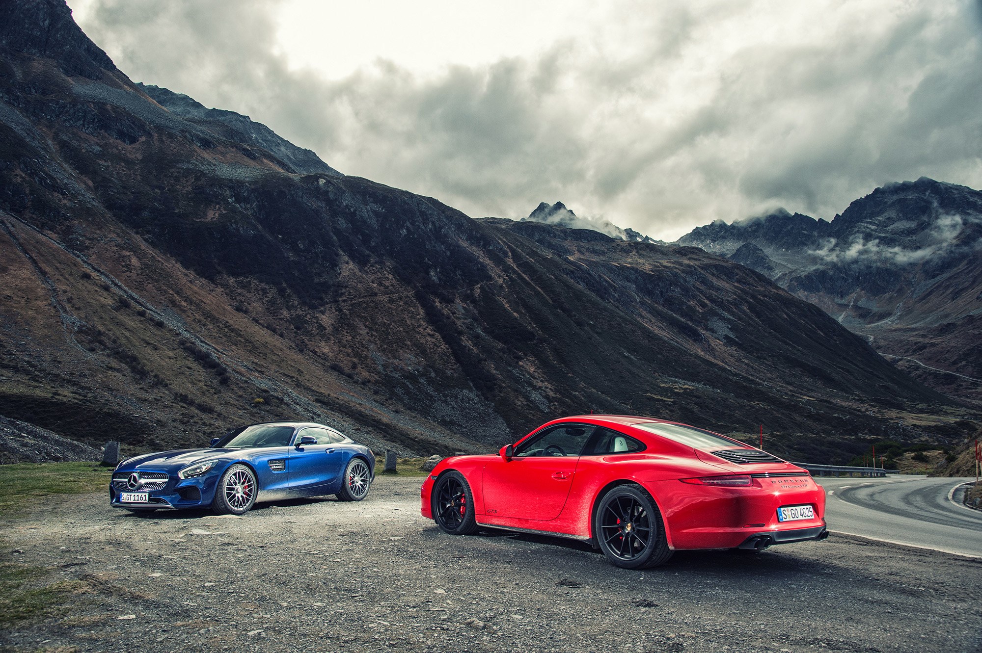A classic CAR magazine twin test: we're first to pit Mercedes-AMG GT against Porsche 911 GTS (photography by Tom Salt)
