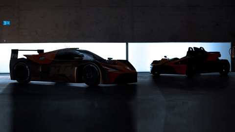 The new KTM X-Bow GTR (left)