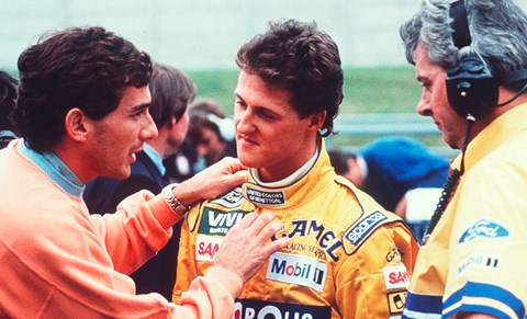 Schumacher’s first win was at Spa in ’92. He’d already clashed with Senna earlier in the season