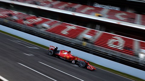 Ferrari's Kimi Raikkonen on test in Barcelona in February 2015
