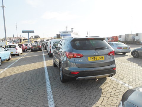 Our Hyundai Santa Fe queuing up for Brittany Ferries crossing to St Malo