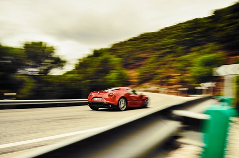 Alfa Romeo 4C in the Med, parrying hard. Photo by Steffen Jahn for CAR magazine