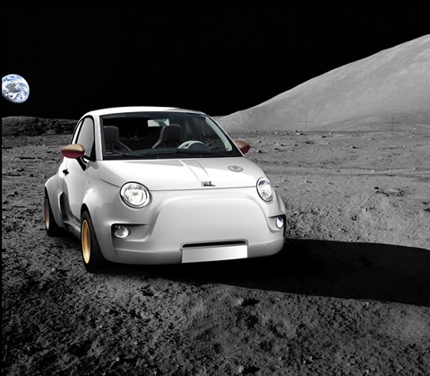 A Fiat 500. Styled to look like a moon buggy...