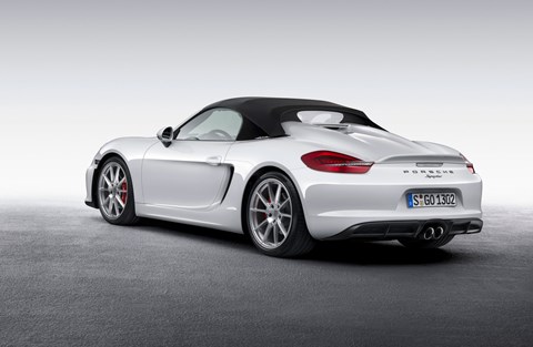 New 2015 Porsche Boxster Spyder, roof-up