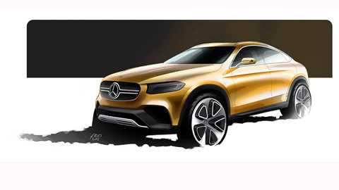 Design sketch of new Mercedes GLC Coupe