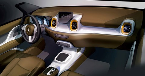 Rendering inside the Mercedes pick-up planned for 2018/19
