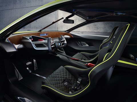 Pared-back dashboard, quilted sports seats and THAT steering wheel dominate 3.0 CSL Hommage interior
