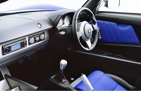 Inside the Vauxhall VX220 cabin: definite overtones of Lotus Elise in here
