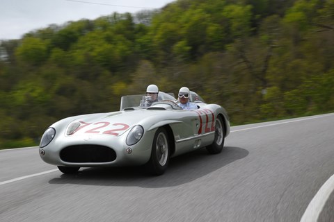Stirling Moss in the Mercedes 300 SLR