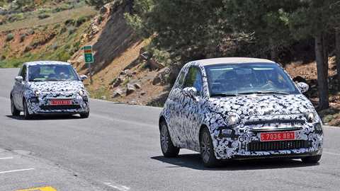 We caught the hatchback and cabrio 500s testing
