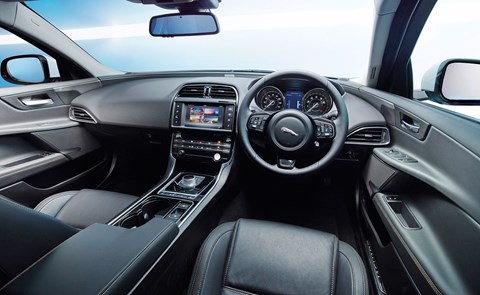 Inside the Jaguar XE cabin