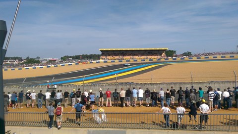 Classic Ford GT40s at Le Mans 2015. They'll be back with a new one next year