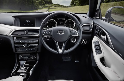 Inside the Q30's cabin: rather more A-class visible