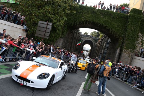 Ginetta in Le Mans drivers' parade, 2015. Photo by Jakob Ebrey