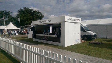 McLaren Honda merchandise stall... deserted