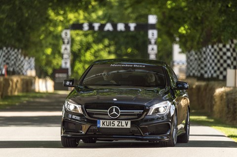 Punters testing cars on the Goodwood hill climb during Thursday's Moving Motor Show