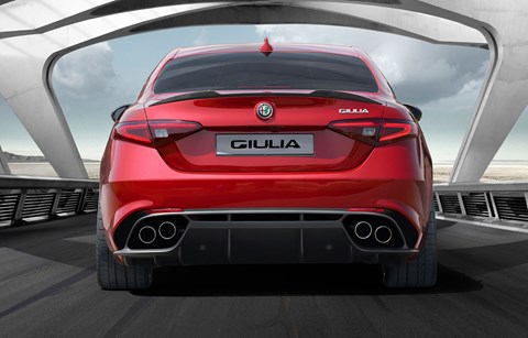 The rear of the new Alfa Romeo Giulia
