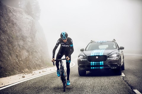 Chris Froome and Team Sky Jaguar F-Pace
