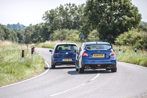 VW Golf R vs Subaru Impreza WRX STi. Shot for CAR by Mark Riccioni