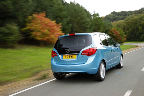 The Vauxhall Meriva, a popular MPV, takes a close second