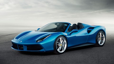 The new Ferrari 488 Spider, roof down