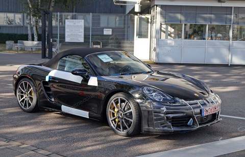 We spied this 2016 Porsche Boxster 981.2 on test near Stuttgart factory and museum