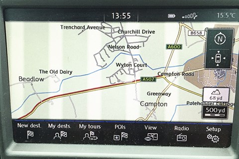 The sat-nav in our Golf R: not its finest moment