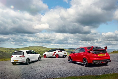 Three hot hatchbacks, three very different approaches