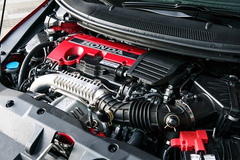 Civic's 2.0-litre turbo engine, redlined at 7000rpm