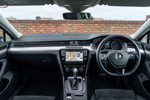 Inside the VW Passat Estate's cabin. Shades of Audi, anyone?