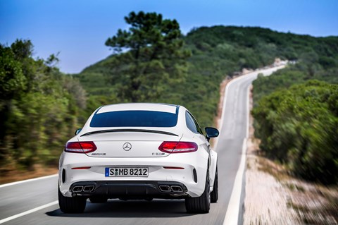Quad exhaust features on both AMG C-class coupe's