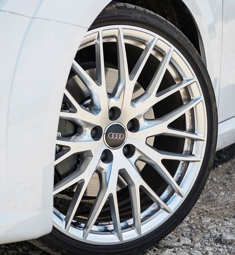 Audi's 20in alloys add beauty with one hand and steal ride quality with the other